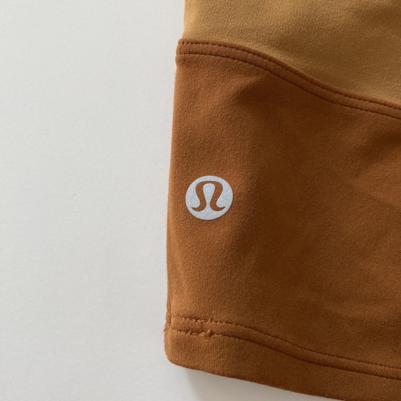 Lululemon Nulu Asymmetrical Yoga Tank Top A/B Cups Copper Brown / Bold Beige - Picture 5 of 7